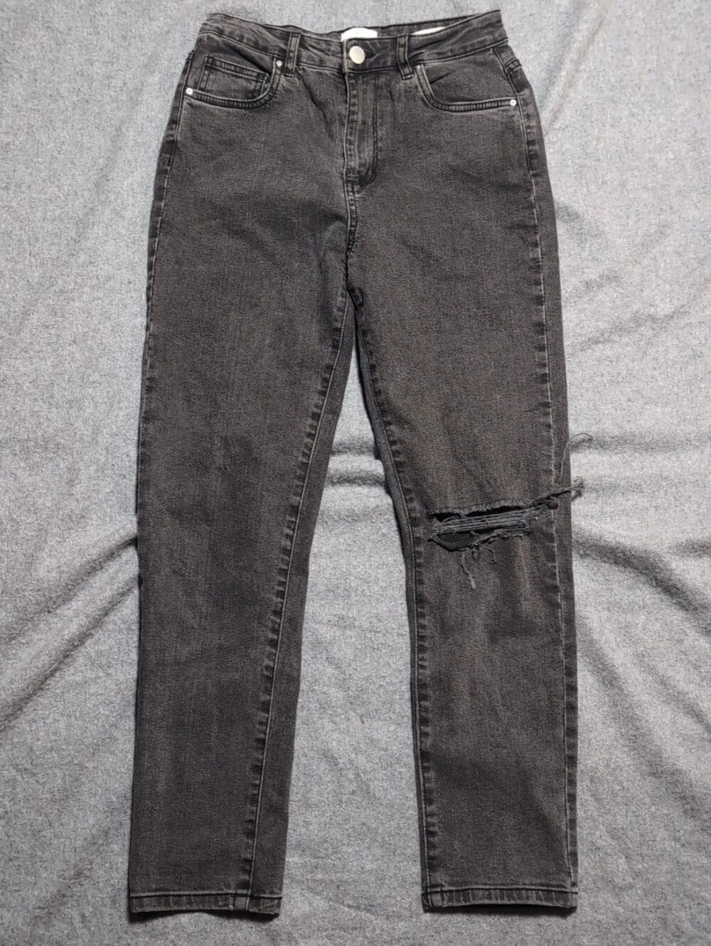 Cotton On Black Slim Straight Ripped Jeans Size 6